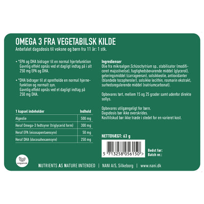 Alge Omega 3 – 90 kapsler