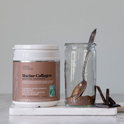 Beautiful Chocolate Marine Collagen, inkl. B-complex, C-vit. og zink - 250 gr.