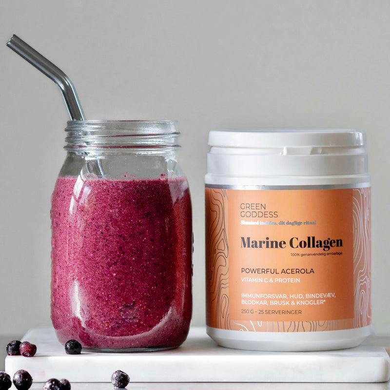 Powerful Acerola Marine Collagen inkl. C-vitamin og protein - 250 g